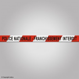 Rubalise POLICE NATIONALE FRANCHISSEMENT INTERDIT chevrons rouge et blanc  NOS NOUVEAUTÉS à 5,50 €