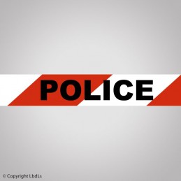 Rubalise POLICE chevrons rouge et blanc  NOS NOUVEAUTÉS à 5,50 €