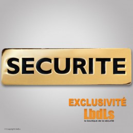 Badge métal SECURITE 6,5 x 2 cm doré attache magnétique  BANDEAUX, ÉCUSSONS ET PATCHS à 4,50 €