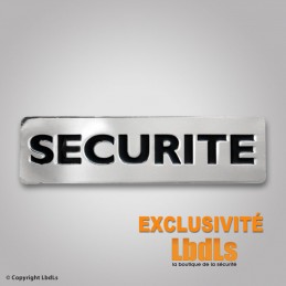 Badge métal SECURITE 6,5 x 2 cm argenté attache magnétique  BANDEAUX, ÉCUSSONS ET PATCHS à 4,50 €