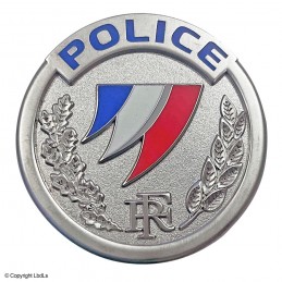Médaille POLICE RF flammes bleu-blanc-rouge diam. 4,5 cm  NOS NOUVEAUTÉS à 6,00 €