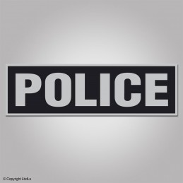 Bandeau POLICE lettres rétro 30 x 10 cm fond noir velcro crochets  POLICE à 9,50 €