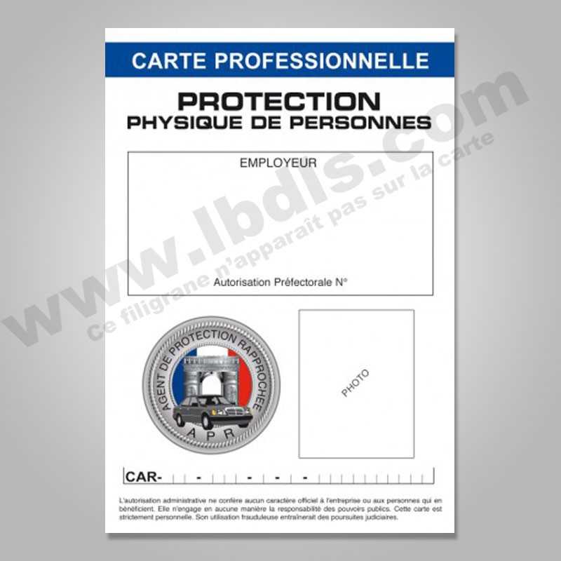 Carte PRO PROTECTION avec n° d'identification - BADGES ET CARTE PRO 