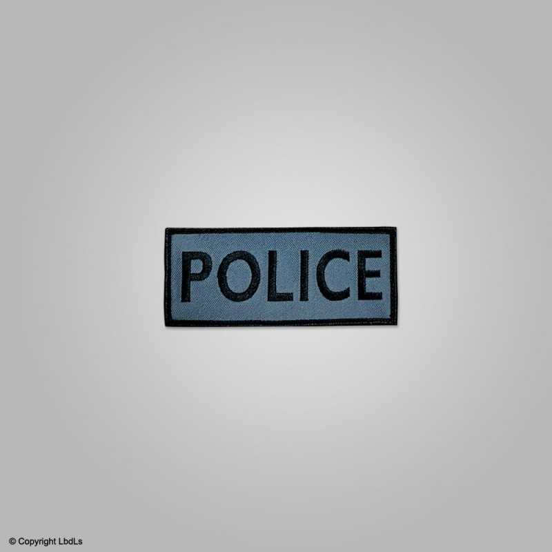 Bandeau POLICE nuit fond gris lettres noires 12 x 5 cm velcro M+F  BRASSARDS ET BANDEAUX à 3,00 €