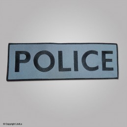 Bandeau POLICE nuit fond gris 925 lettres noires 30 x 10 cm velcro M+F  BRASSARDS ET BANDEAUX à 8,00 €