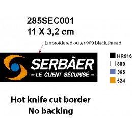 Ecusson SERBAER 11 X 3,2 cm à coudre  ACCUEIL à 0,00 €