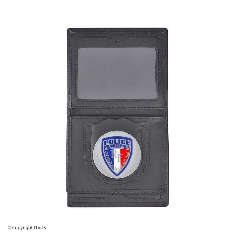 Porte carte et médaille 2 volets + NAVIGO cuir noir - PORTE-MÉDAILL