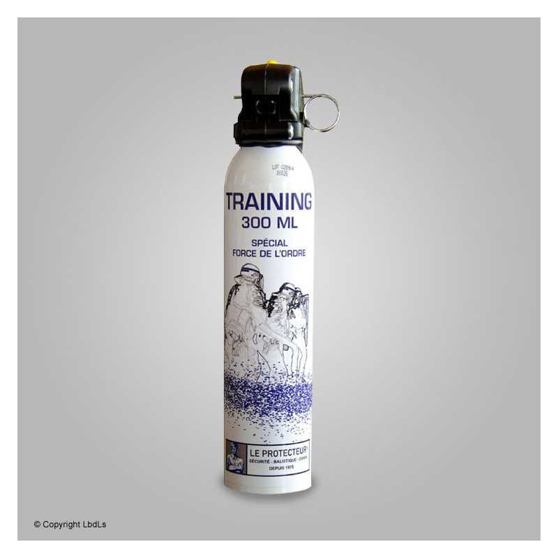 Bombe lacrymogène d'entraînement inerte 300 ml - Ininflammable, avec poignée  AÉROSOLS D'ENTRAÎNEMENT à 53,15 €