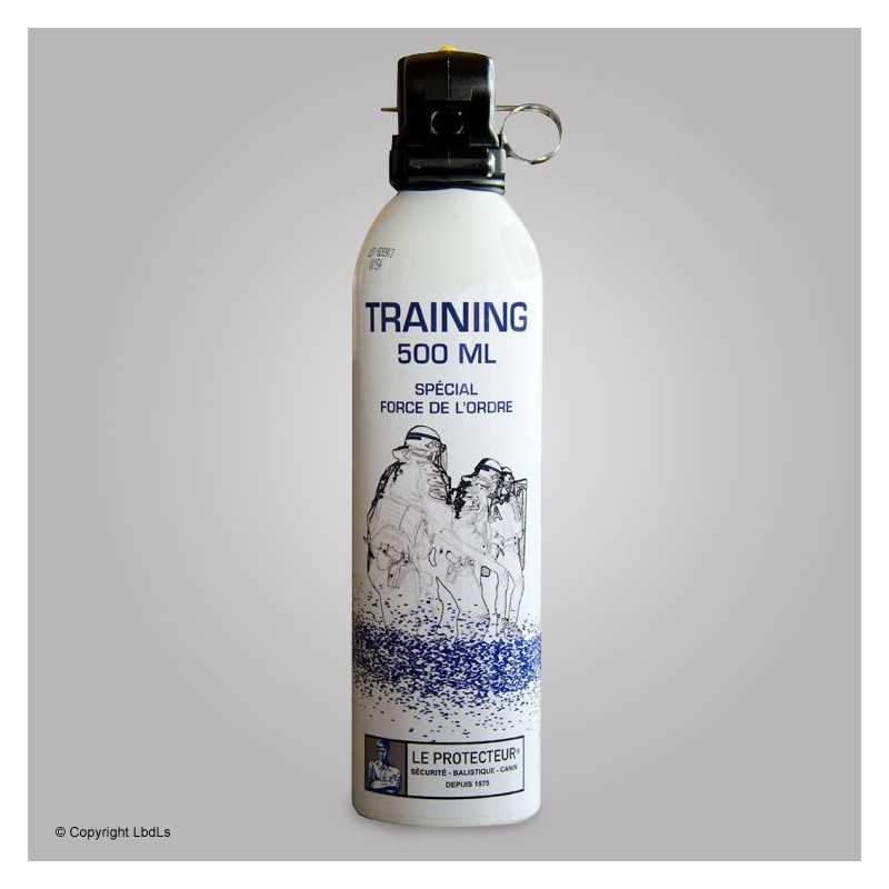Bombe lacrymogène d'entraînement inerte 500 ml - Ininflammable, avec poignée  AÉROSOLS D'ENTRAÎNEMENT à 67,00 €