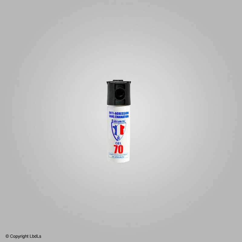 Bombe lacrymogène Puissance 70 gel CS 50 ml sécurité  BOMBES LACRYMOGÈNES 40-50 ML à 9,05 €