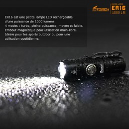 Fitorch ER16 - 1000 lumens - 1 accu 16340 FITORCH LAMPES FITORCH à 59,95 €