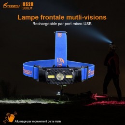 Fitorch HS2R lampe frontale recharg. - 500 Lumens - serre tête bleu - 1 x 18650 FITORCH LAMPES FITORCH à 42,95 €