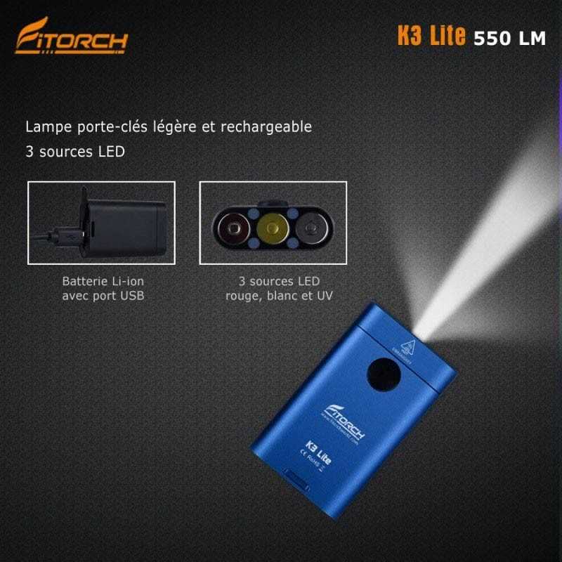 Fitorch K3 Lite bleu - 550 LM - 3 LED FITORCH LAMPES à 27,95 € Fitorch K3 Lite bleu - 550 LM - 3 LED FITORCH LAMPES à 27,95 €