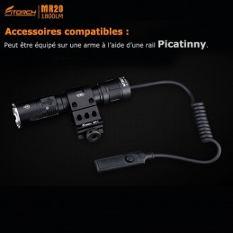 Fitorch MR20 - 1800 Lumens - 14,3 cm - 1 accu 18650 USB inclu FITORCH LAMPES FITORCH à 91,00 €