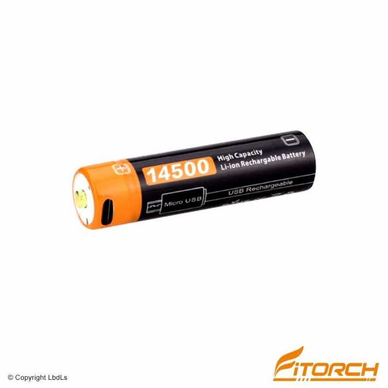 Batterie Fitorch 14500 C147R - AA - 750 mAh port USB FITORCH BATTERIES à 9,00 €