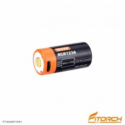 Batterie Fitorch 16340 C166R - RCR123A - 650 mAh port USB FITORCH BATTERIES à 7,50 €
