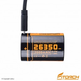 Batterie Fitorch 26350 UC20R - 2000 mAh port USB FITORCH BATTERIES à 10,70 €