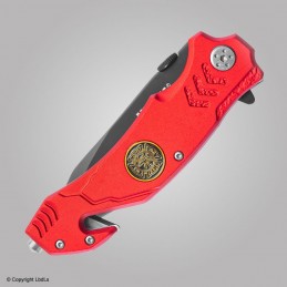 Couteau MILTEC Fire Brigade lame 8,3 cm manche rouge  NOS NOUVEAUTÉS à 13,99 €