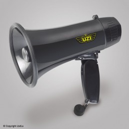 Porte voix compact UZI,15W sirène + ENREGISTREUR 500g (4 piles C non fournies) UZI  à 78,00 €