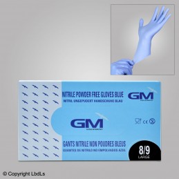 Boite de 100 gants Nitrile bleu non poudré T.L (8/9)  PROTECTIONS COVID-19 à 15,50 €