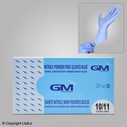 Boite de 100 gants Nitrile bleu non poudré T.XL (10/11)  PROTECTIONS COVID-19 à 15,50 €
