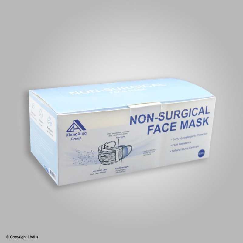 Masque jetable chirurgical 3 plis EN14683
