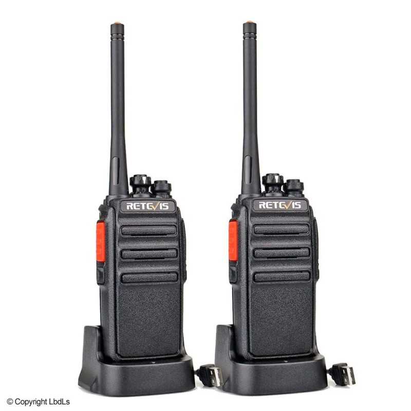 Retevis - 4 talkie walkie longue portée 16 canaux noir - Talkies