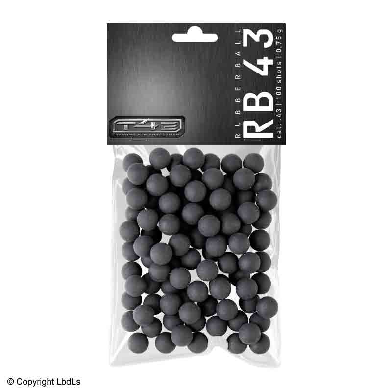 Billes caoutchouc cal.43 pour pistolet à balles caoutchouc T4E Umarex - Sachet de 100  Balles caoutchouc à 14,95 €