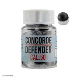 Munitions caoutchouc à ailettes cal.50 pour pistolet à balles caoutchouc T4E - Pot de 50  Balles caoutchouc à 32,00 €