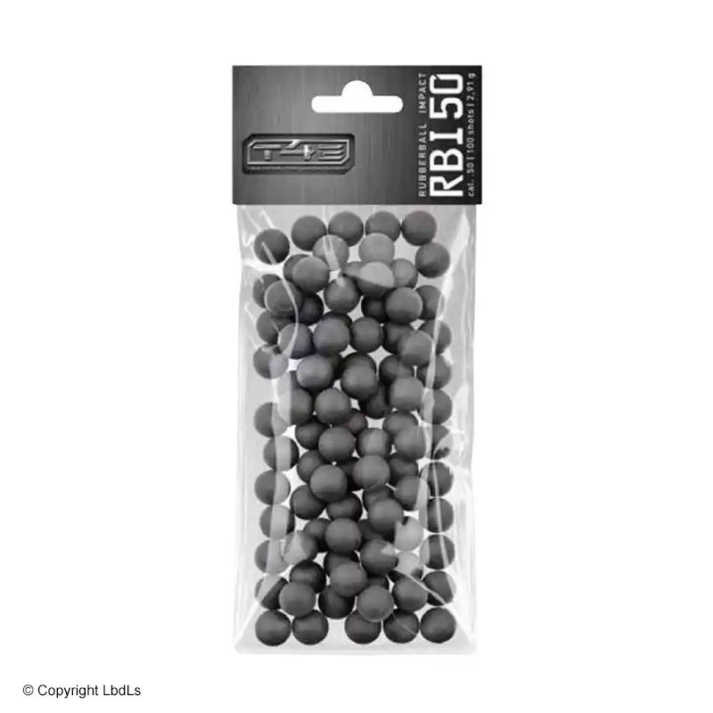 Billes caoutchouc métal cal.50 pour pistolet à balles caoutchouc T4E - Sachet de 100  ACCUEIL à 41,40 €