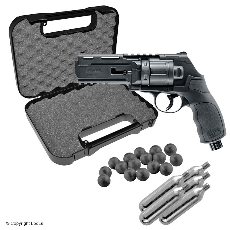 Pistolet à balles caoutchouc Walther T4E HDR50 revolver cal.50 11 J - Pack mallette, 100 billes + 5 CO2  DÉFENSE à 99,98 €