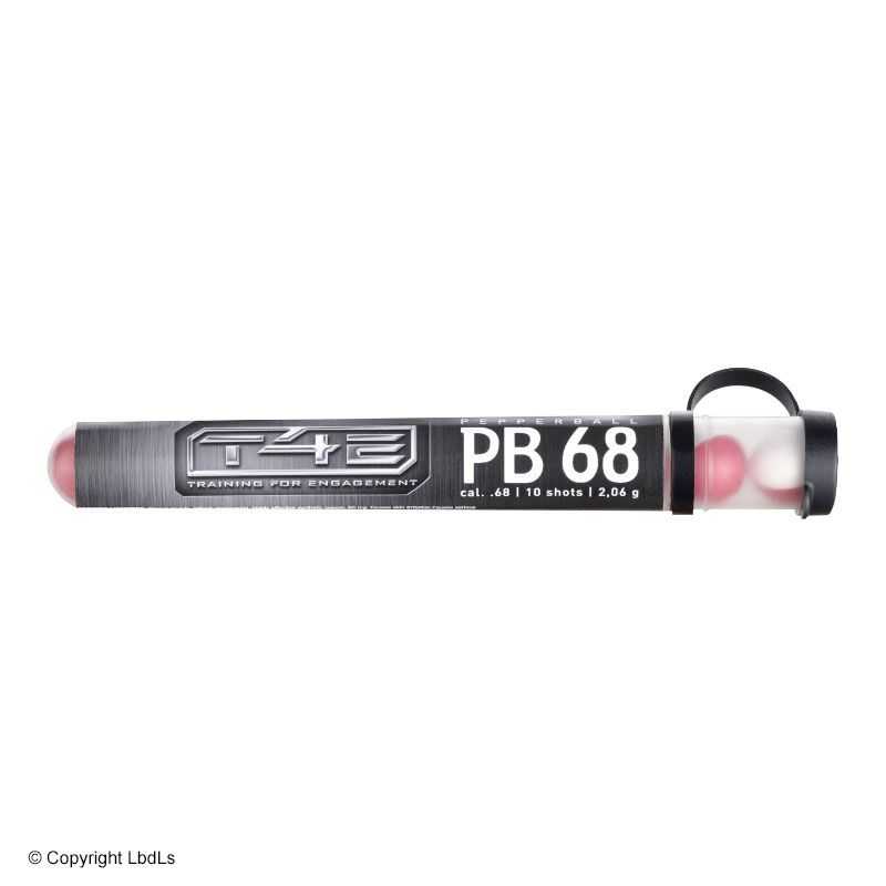 Billes poivre cal.68 pour pistolet à balles caoutchouc T4E - Tube de 10  LANCEURS PYROTHECHNIQUES AU POIVRE à 39,95 €