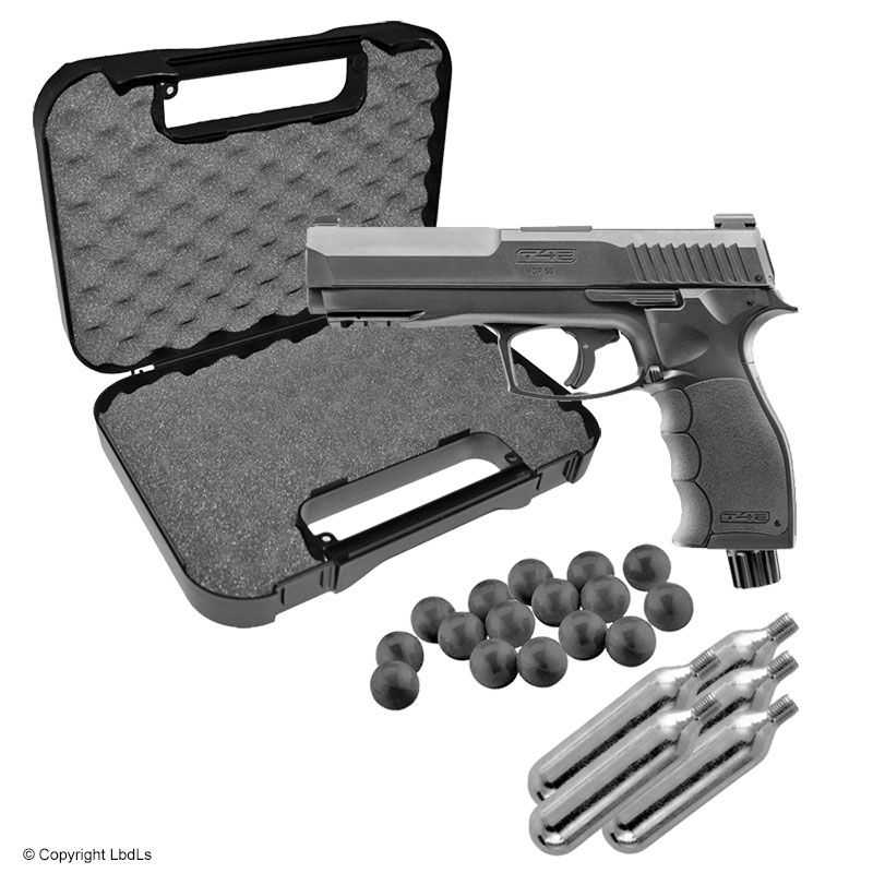 Pistolet à balles caoutchouc T4E HDP cal.50 11 J - Pack mallette, 100 billes + 5 CO2  ACCUEIL à 129,00 €