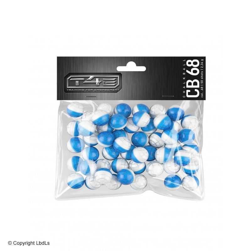 Billes craie blanche cal.68 pour pistolet à balles caoutchouc T4E - Sachet de 50  Balles caoutchouc à 39,90 €