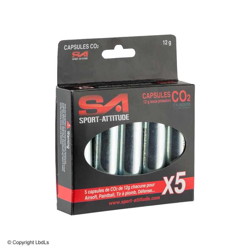 Cartouches CO2 12 g (sparclettes) pour pistolet à balles caoutchouc - Boîte de 5  Pistolet à balles caoutchouc à 5,00 €
