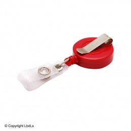 Porte-badge à enrouleur rouge avec clip ceinture   à 1,10 €