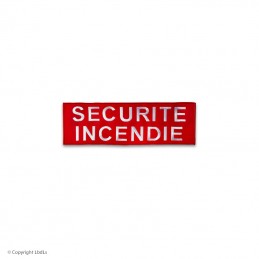 Bandeau SECURITE INCENDIE 12 x 5 cm fond rouge lettres blanches à coudre   à 2,40 €