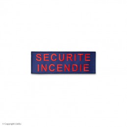 Bandeau marine brodé SECURITE INCENDIE lettres rouges 12 X 5 cm   à 3,01 €