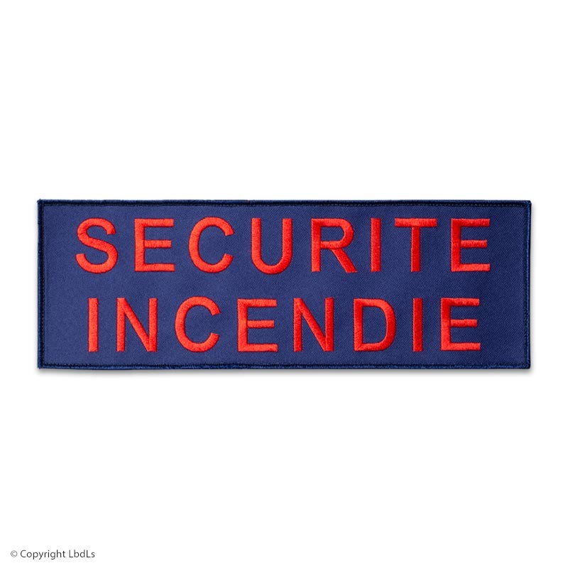 Bandeau 30 x 10 cm SECURITE INCENDIE rouges fond marine   à 7,02 €