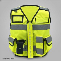 Gilet MULTIPOCKET POLICE MUNICIPALE haute visibilité jaune réglable S à 4XL  GILETS TACTIQUES à 33,00 €