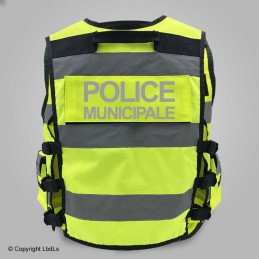 Gilet MULTIPOCKET POLICE MUNICIPALE haute visibilité jaune réglable S à 4XL  GILETS TACTIQUES à 33,00 €