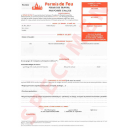 Carnet de permis de feu  CARNET DE PERMIS DE FEU à 29,00 €