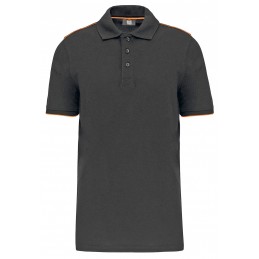 Polo DTD noir orange manches courtes  ACCUEIL à 15,60 €