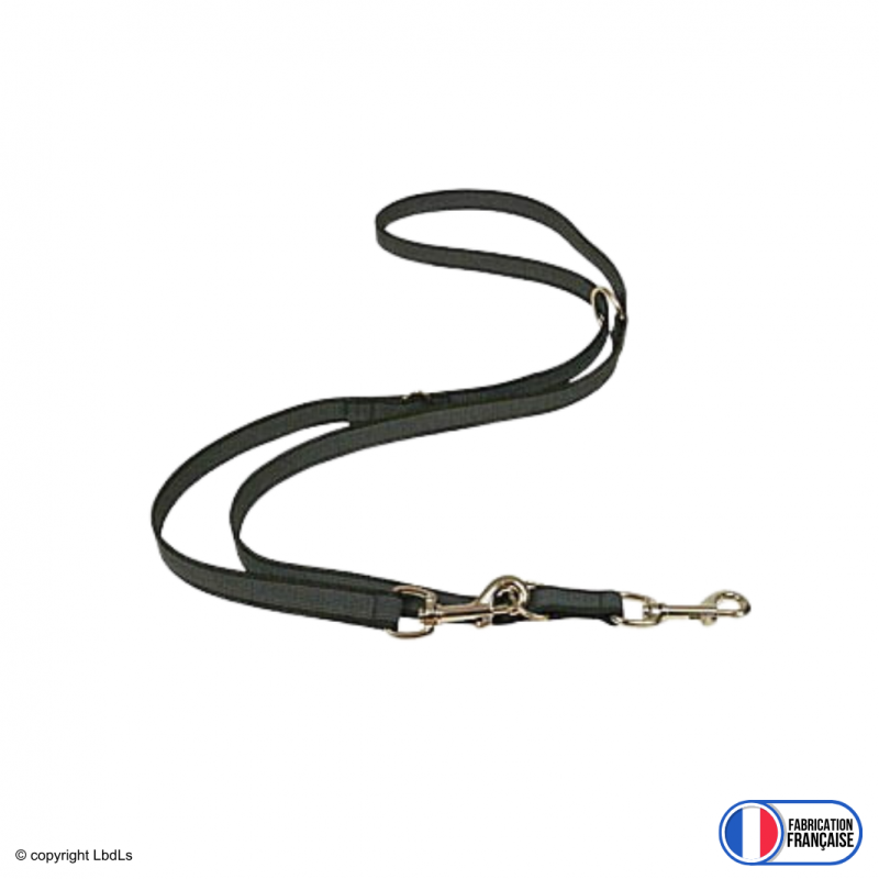Laisse 2 mètres multipositions nylon et caoutchouc  LAISSES à 18,90 €