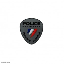 Patch PVC police nationale gris bleu blanc rouge 9x8 cm  BRASSARDS ET BANDEAUX à 6,00 €