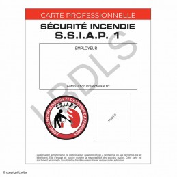 Carte PRO S.S.I.A.P. 1  CARTES SSIAP à 2,00 €