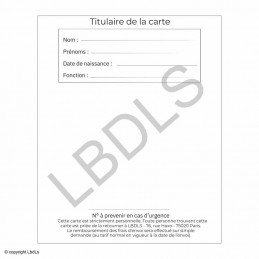 Carte PRO S.S.I.A.P. 1  CARTES SSIAP à 2,00 €