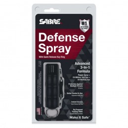 Bombe lacrymogène porte-clés Sabre Red 3 en 1 OC + CS + UV 16,2 ml - Noir  BOMBES LACRYMOGÈNE DE POCHE à 16,00 €