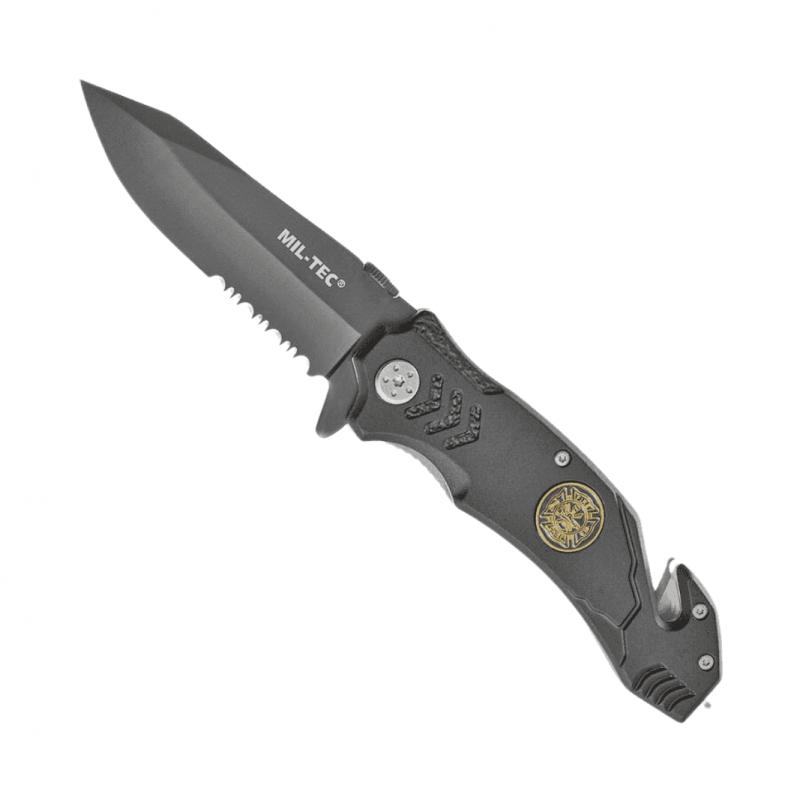 Couteau MILTEC Fire Brigade lame 8,3 cm manche noir NOS NOUVEAUTÉS à 13,99 € Couteau MILTEC Fire Brigade lame 8,3 cm manche noir NOS NOUVEAUTÉS à 13,99 €