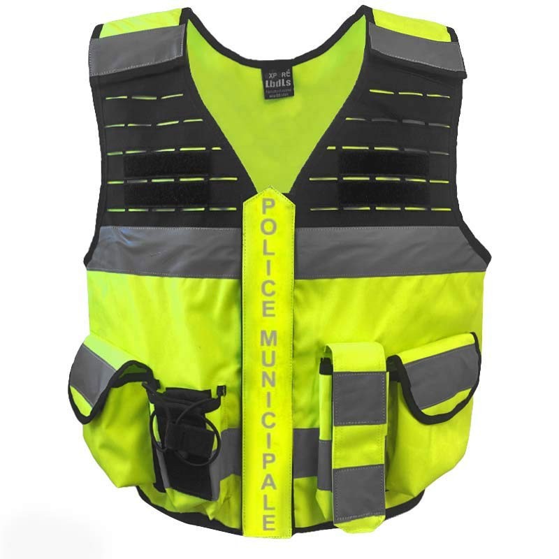 Gilet MULTIPOCKET POLICE MUNICIPALE 2.0 haute visibilité jaune M.O.L.L.E réglable S à 4XL  GILETS TACTIQUES à 36,96 €